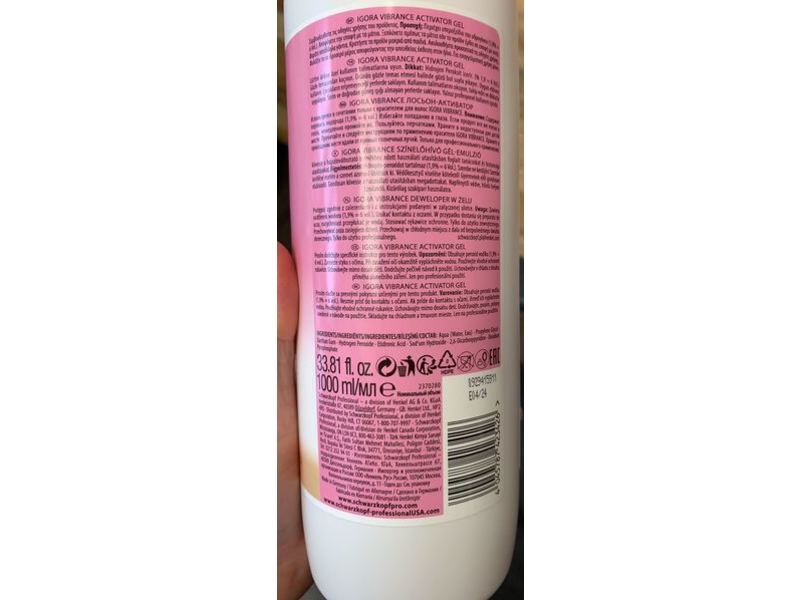 Schwarzkopf Professional Igora Vibrance Activator Gel, 1.9%/6 Vol, 33.8 fl oz/1000 mL