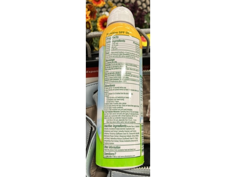 Alba Botanica Sensitive Sunscreen Spray, SPF 50 Fragrance Free, 6 fl oz/177 mL