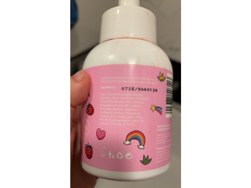 Hiskin Kids Bath Foam, Raspberry, 300 mL