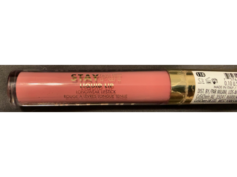Milani Stay Put Liquid Lip Longwear Lipstick, 110 Glow Up, 0.10 fl oz/3.2 mL