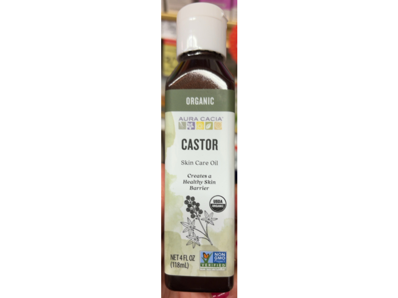 Aura Cacia Organic Skin Care Oil, Castor, 4 oz/118 mL