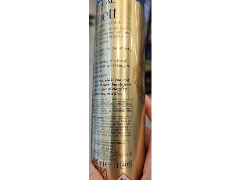 L'Oreal Paris Elnett Micro-Diffusion Hairspray, Strong Hold, 300 mL