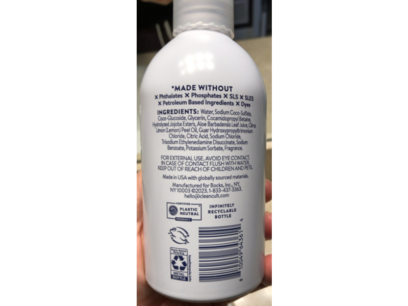 Clean Cult Hand Soap, Lemon Verbena, 12 fl oz/355 mL