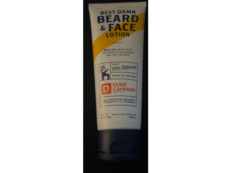 Duke Cannon Best Damn Beard & Face Lotion, Citrus Hefeweizen, 3.2 fl oz/94 mL