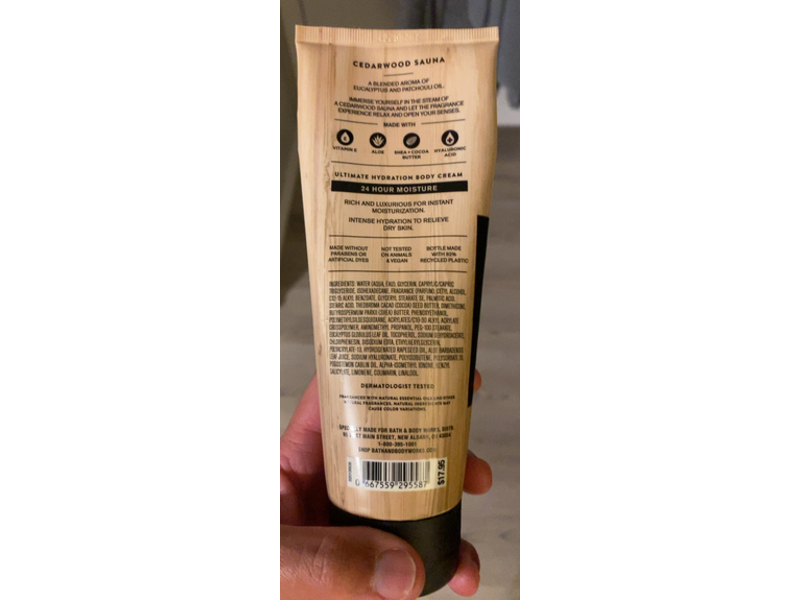 Bath & Body Works Aroma Ultimate Hydration Body Cream, Cedarwood Sauna, 8 oz/226 g