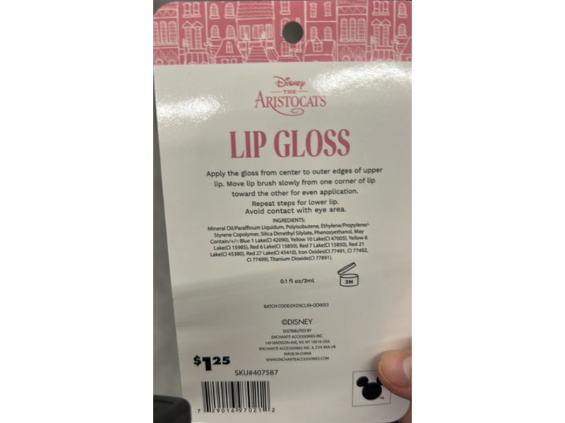 Disney The Aristocats Lip Gloss, 0.1 fl oz/3 mL