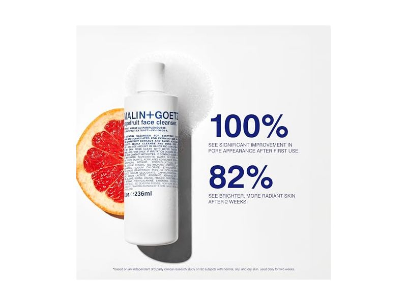 Malin + Goetz Face Cleanser, Grapefruit, 8 fl oz/236 mL