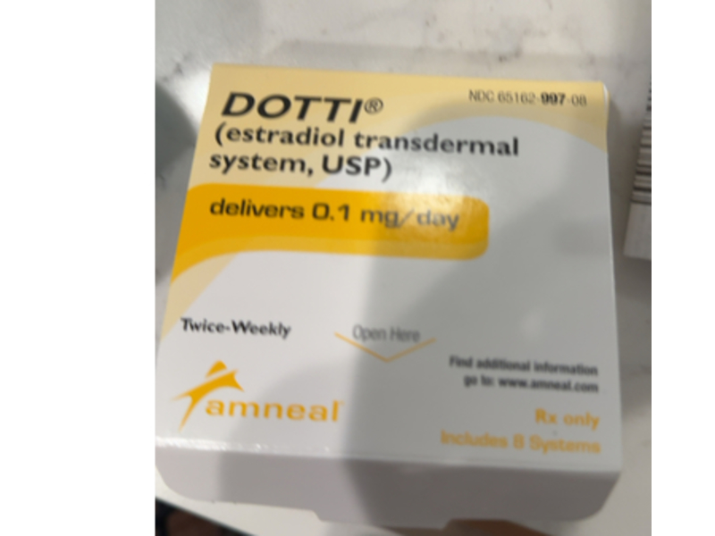Dotti Estradiol Transdermal System 0.1 mg/day, 8 Count, Amneal (Rx)