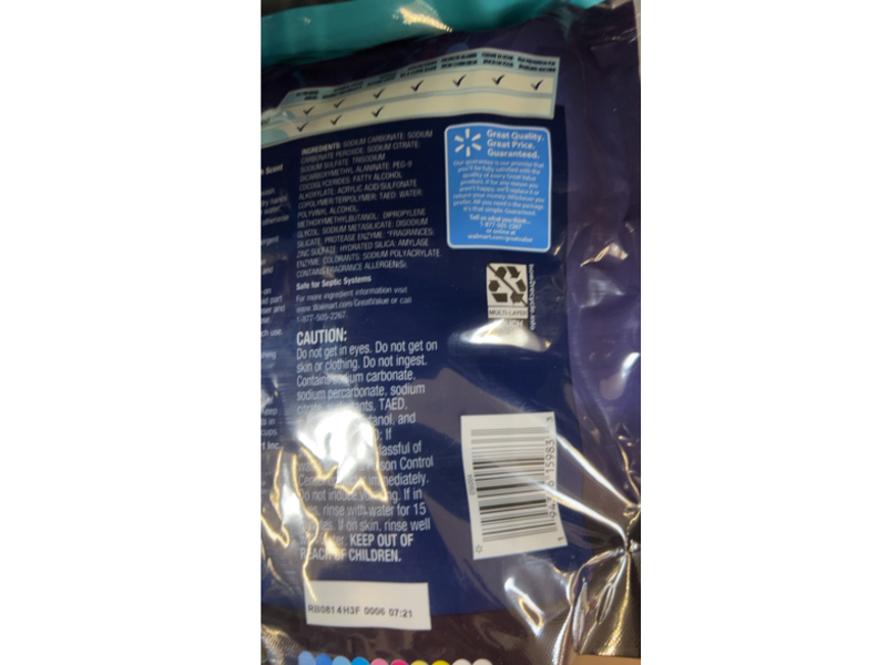 Great Value Advanced Dishwasher Pacs, Fresh Scent, 36 Pacs, 16.3 oz/464 g