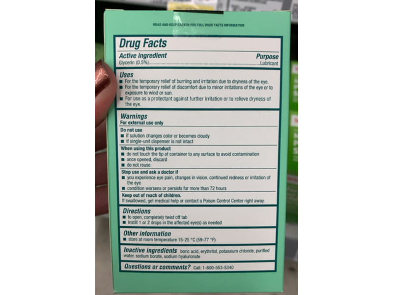 Biotrue Hydration Boost Lubricant Eye Drops, 0.01 fl oz/0.3 mL, 30 Count