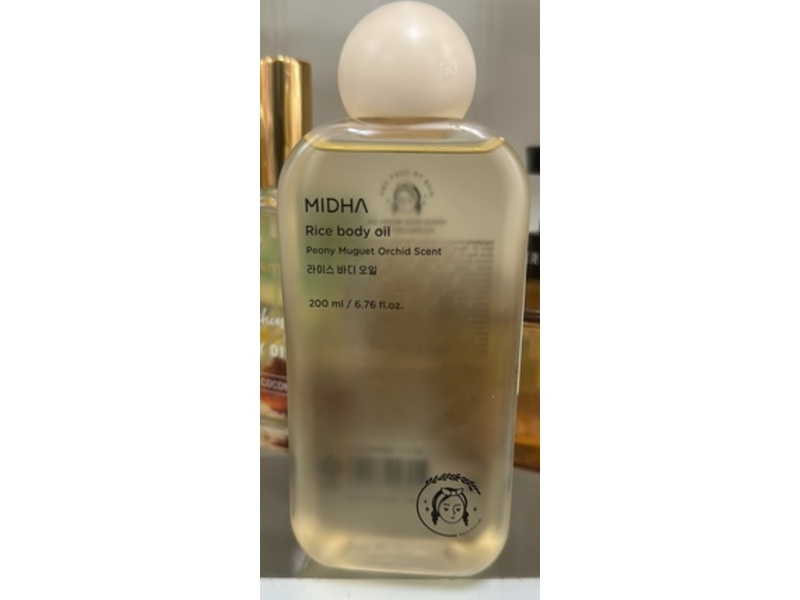 Midha Rice Body Oil, Peony Muguet Orchid Scent, 6.76 fl oz/200 mL