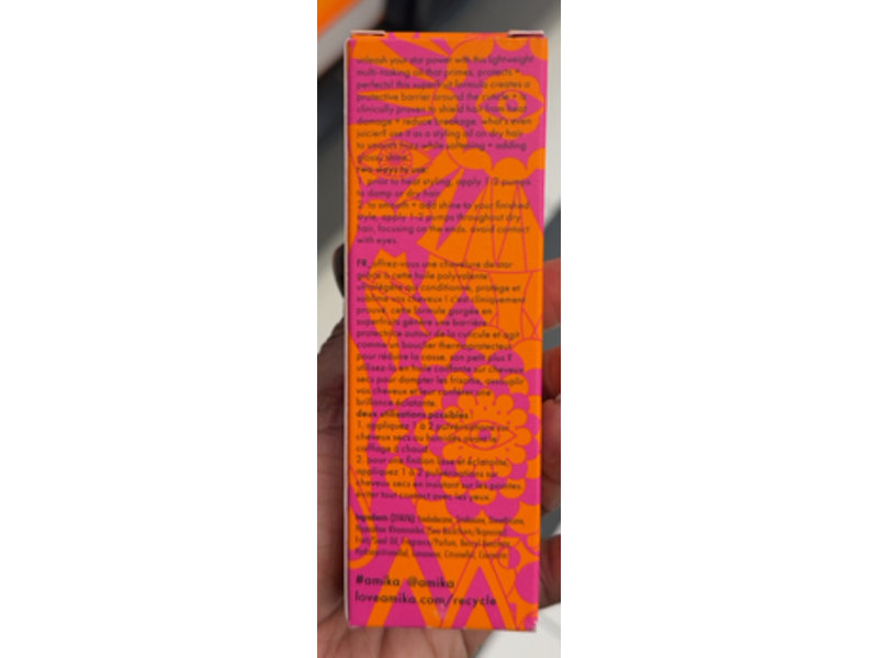 Amika Lightweight Hair Styling Oil, Superfruit Star, 1.7 fl oz/50 mL