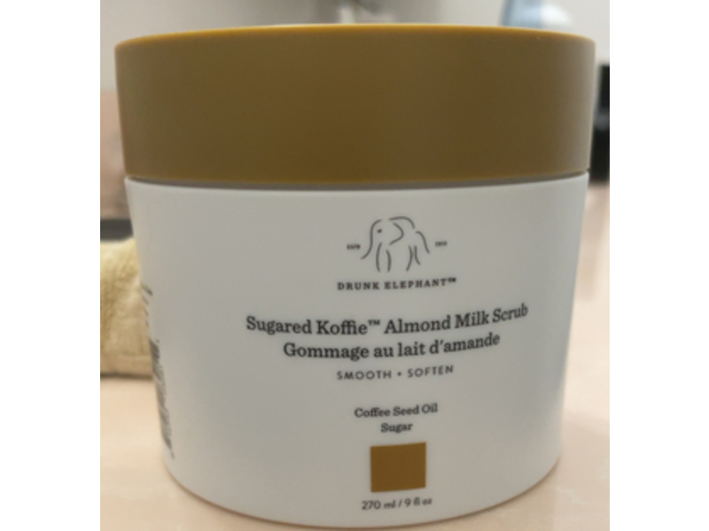 Drunk Elephant Sugared Koffie Almond Milk Scrub, Coffee Seed Oil Sugar, 9 fl oz/270 mL