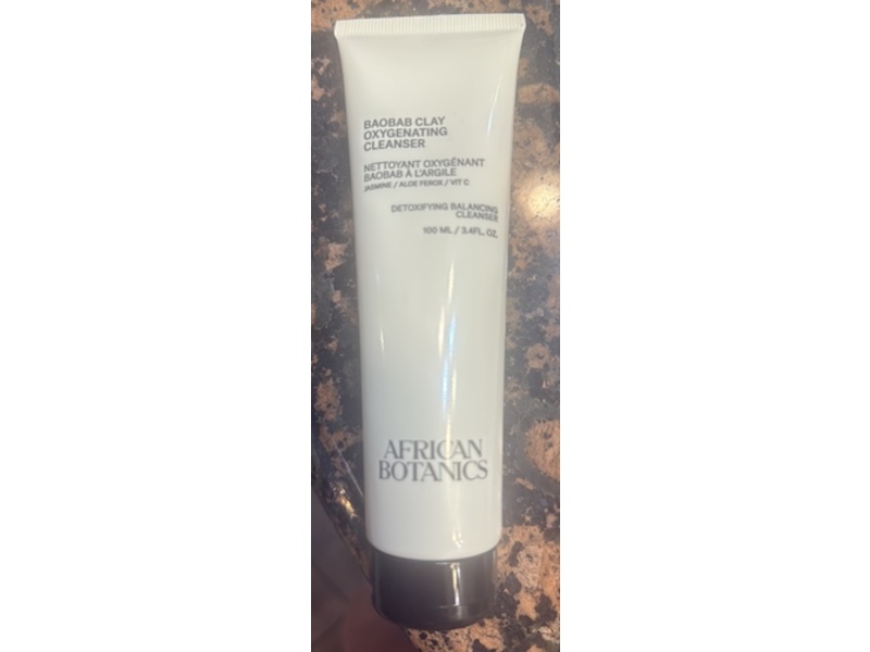 African Botanics Baobab Clay Oxygenating Cleanser, 3.4 fl oz/100 mL