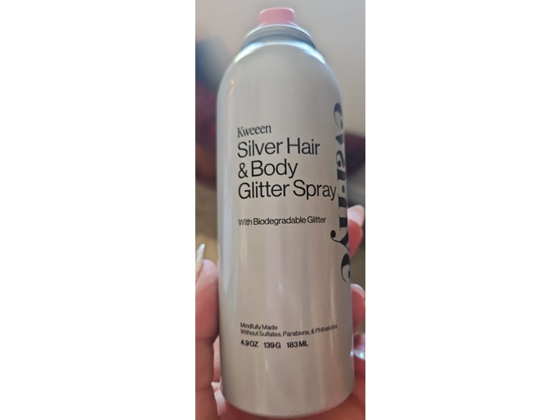Eva Nyc Kweeen Silver Hair & Body Glitter Spray, 4.9 oz/139 g