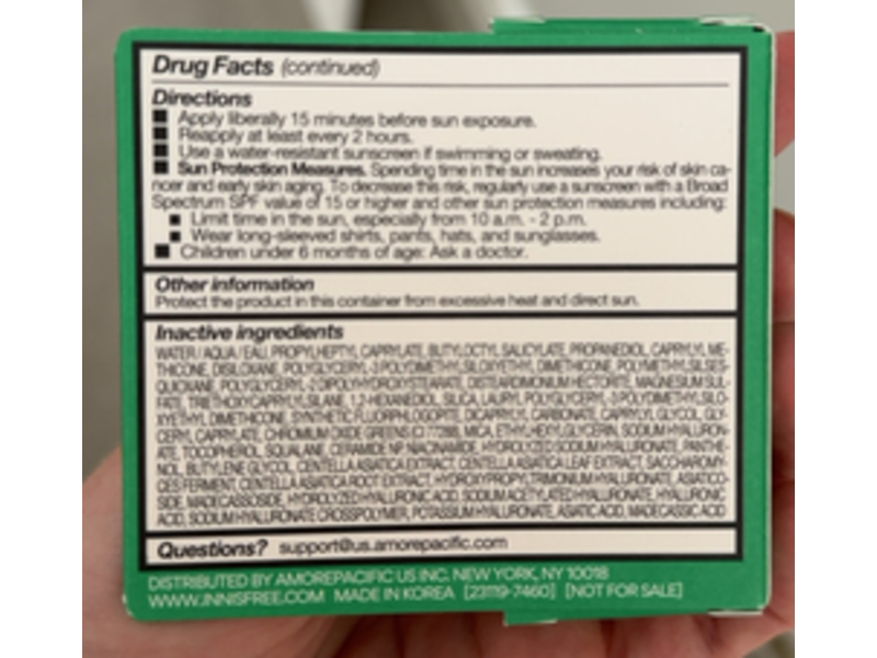 Innisfree Daily UV Defense Mineral Sunscreen Broad, SPF 45, 0.33 fl oz/10 mL