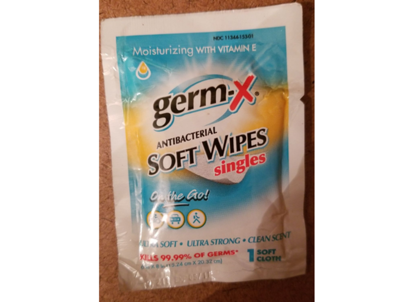 Germ-X Antibacterial Soft Wipes, On The Go!, 1 Count