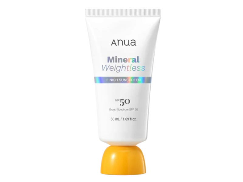 Anua Mineral Weightless Finish Sunscreen, SPF 50, PA++++, 1.69 fl oz/50 mL