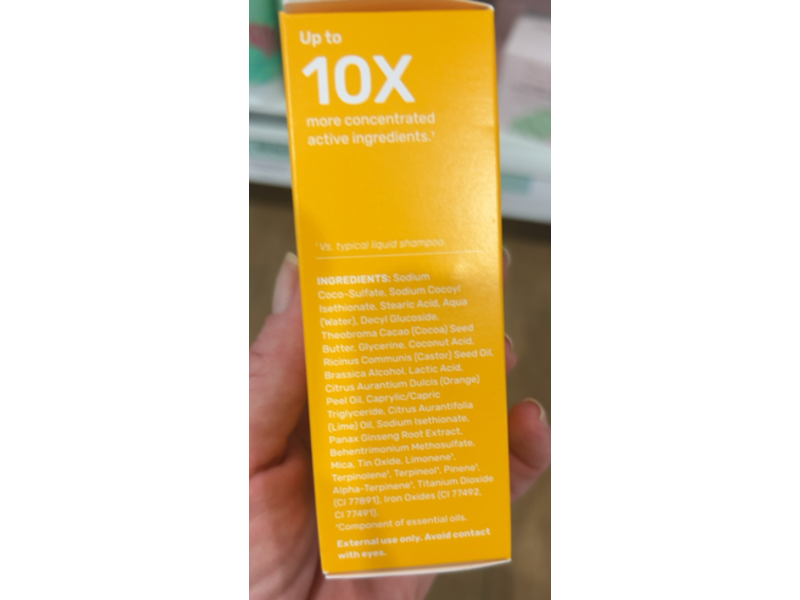 Ethique Clarifying Solid Shampoo Bar, Castor Seed Oil + Ginseng & Orange Peel, 3.9 oz/110 g