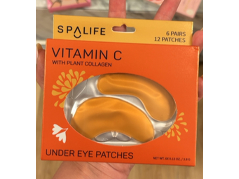 Spalife Under Eye Patch Vitamin C, Plant Collagen, 0.13 oz/3.8 g, 6 Counts