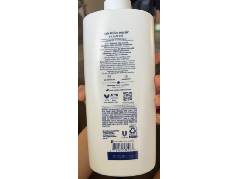 Dove Intensive Repair Shampoo, Damage Therapy, 28 fl oz/828 mL
