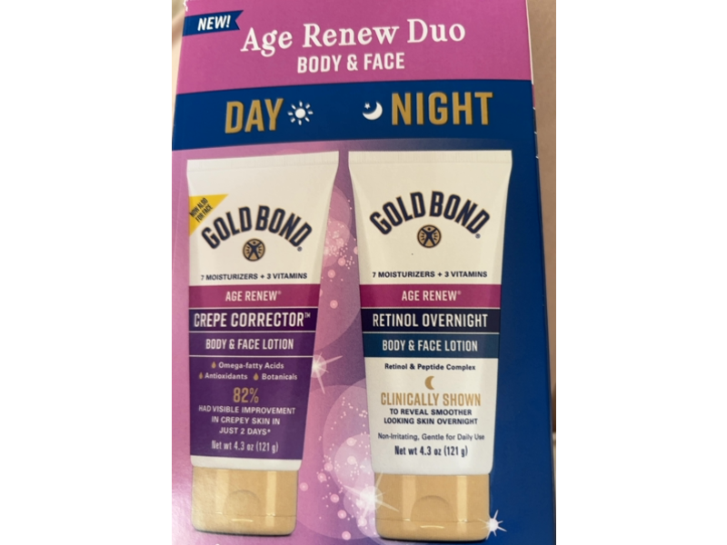 Gold Bond Age Renew Day & Night Lotion Duo, Crepe Corrector + Retinol Overnight