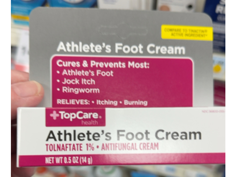 TopCare Athlete's Foot Cream, Tolnaftate, 0.5 oz/14 g