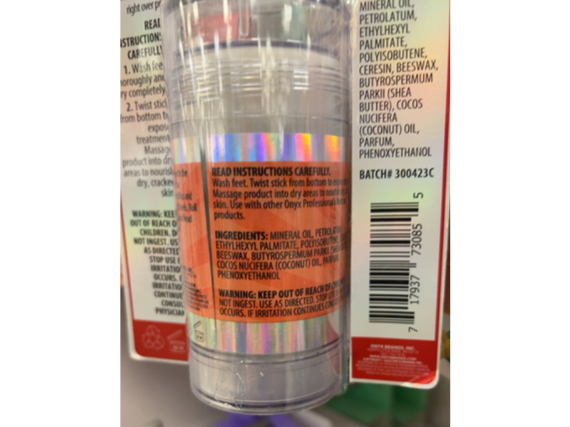 Onyx Professional Cracked Heel Stick, Sweet Orange, 2.46 oz/70 g, Pack Of 2