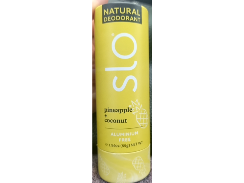 Slo Natural Deodorant, Pineapple + Coconut, 1.94 oz/55 g