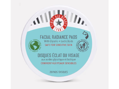 First Aid Beauty Facial Radiance Pads, Glycolic + Lactic Acids, 28 Pads