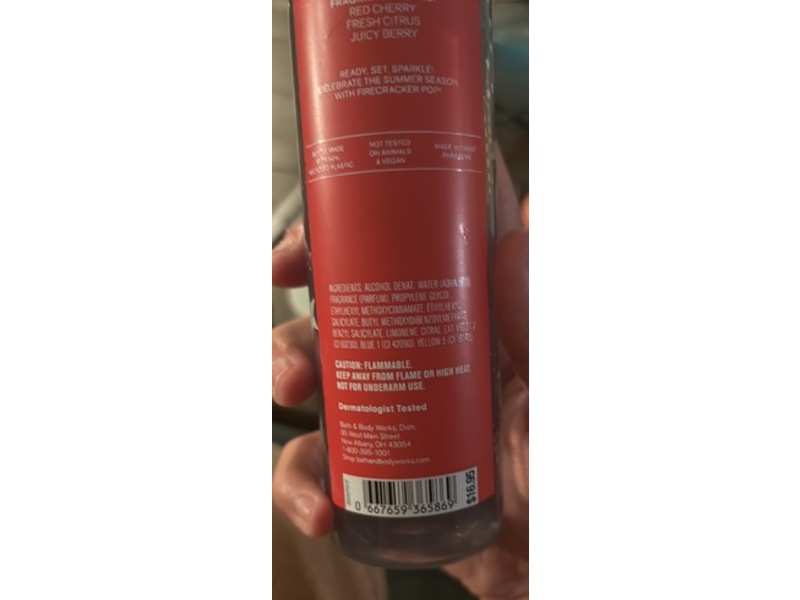 Bath & Body Works Fine Fragrance Mist, Firecracker Pop, 8 fl oz/236 mL, Pack Of 3