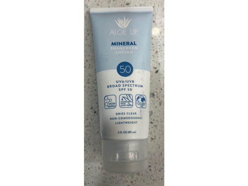 Aloe Up Mineral Sunscreen Lotion, SPF 50, 3 fl oz/89 mL