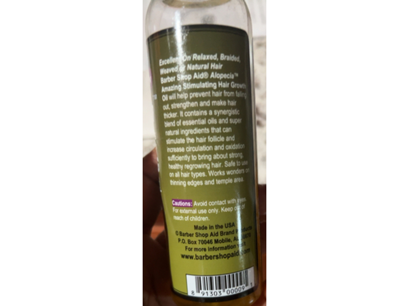 Barber Shop Aid Alopecia Stimulating Growth Oil, 4 oz/236 mL