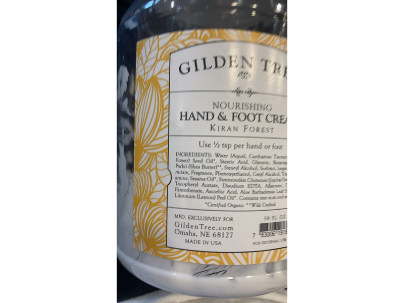 Gilden Tree Nourishing Hand & Foot Cream, Kiran Forest, 58 fl oz