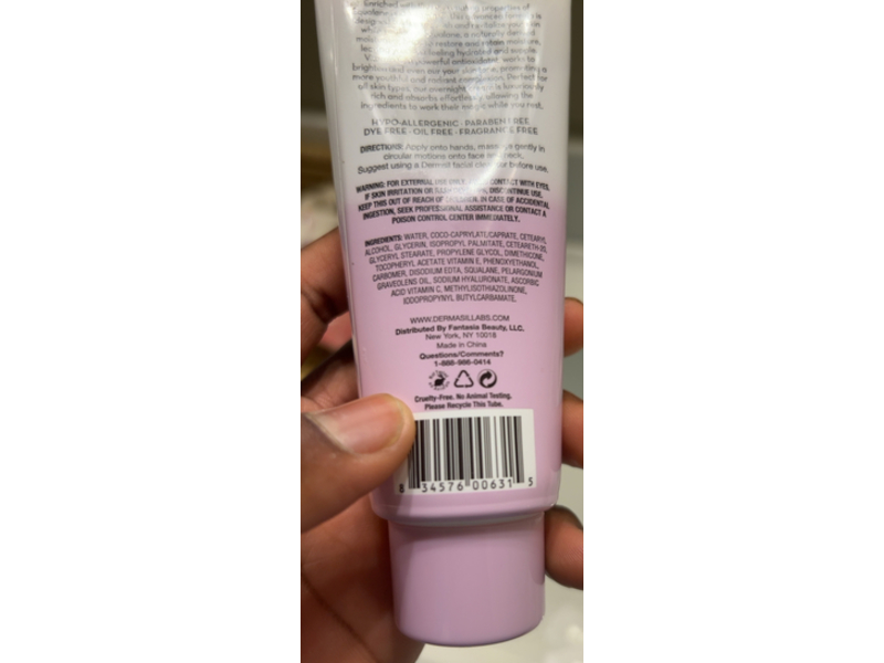 Dermasil Labs Oil Free Night Cream, Squalane, Vitamin C & Vitamin E, 2 fl oz/59 mL