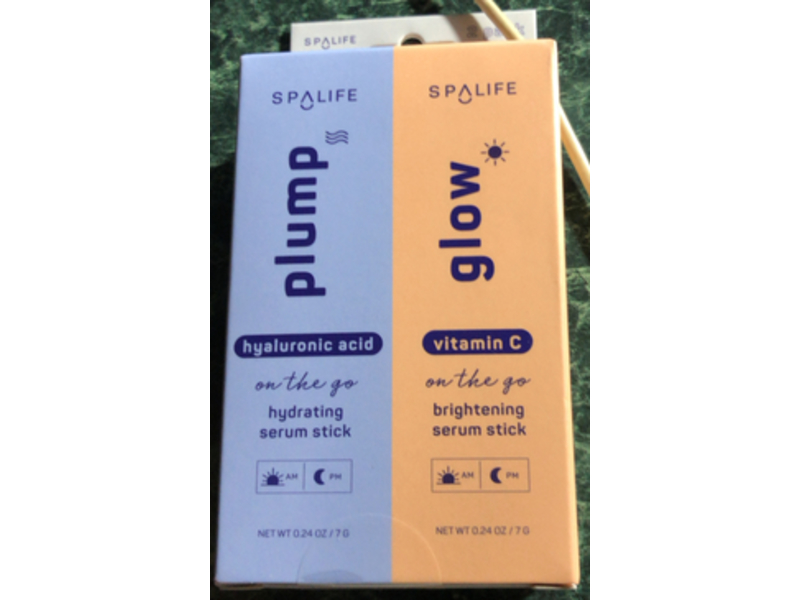 SpaLife Hydrating & Brightening Serum Stick, Plump & Glow, 0.24 fl oz/7 g, Pack Of 2