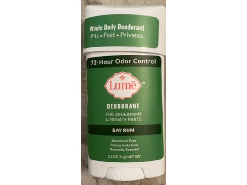 Lume Whole Body Deodorant, Bay Rum, 2.2 oz/62 g