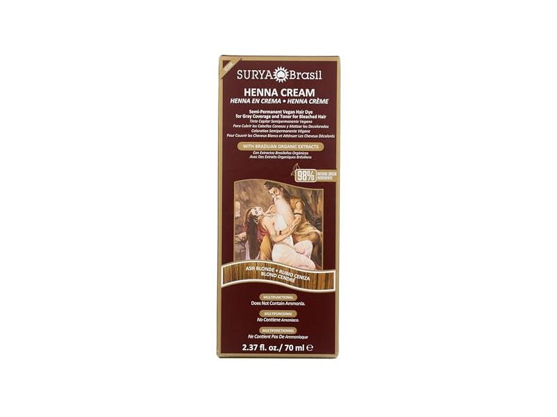 Surya Brasil Henna Cream, Ash Blonde, 2.37 fl oz/70 mL