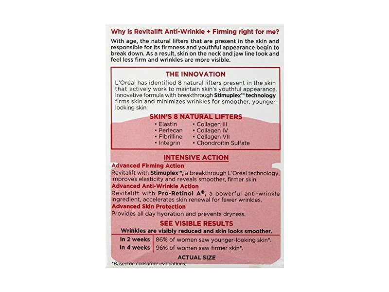 L'Oréal Paris Revitalift Anti-Wrinkle + Firming Night Cream Anti-Aging Pro Retinol, 50%, 2.55 oz.