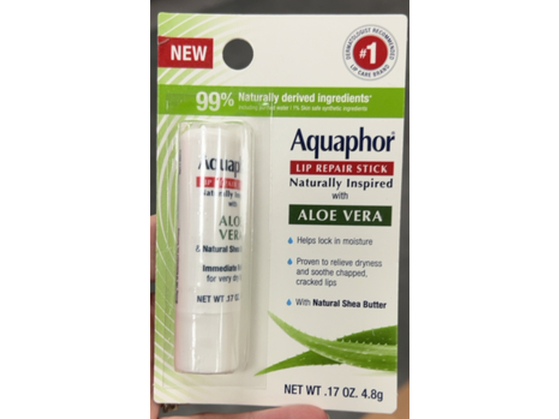 Aquaphor Lip Repair Stick, Aloe Vera & Shea Butter, 0.17oz/4.8 g