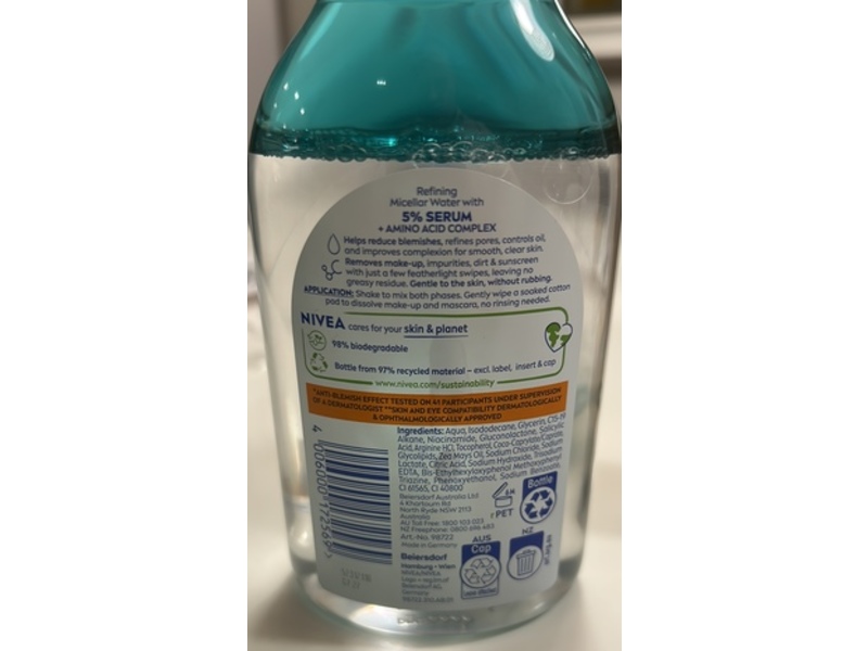 Nivea Derma Skin Clear Micellar Water, 400 mL