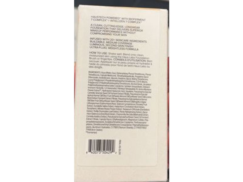 Haus Labs Triclone Skin Tech Foundation, 120 Light Warm, 1 fl oz/30 mL