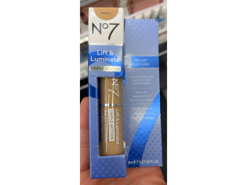 No7 Lift & Luminate Triple Action Serum Concealer, Medium, 0.27 fl oz/8 mL