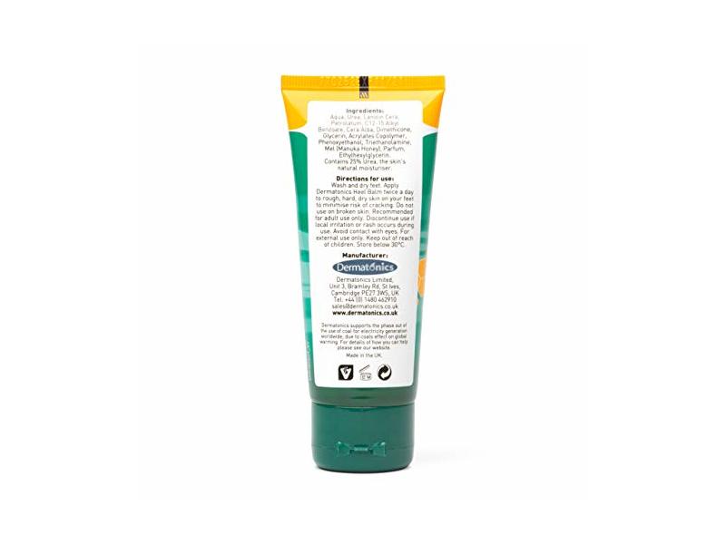 Dermatonics Manuka Honey Heel and Elbow Moisturizing & Exfoliating Cream for Dry and Cracked Heels 2oz Tube