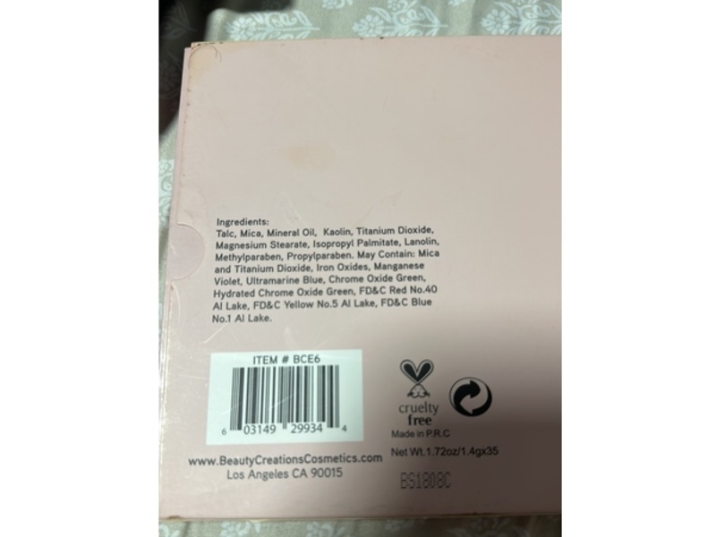 Beauty Creations Jasmin 35 Color Eyeshadow Palette, 1.72 oz/1.4 g