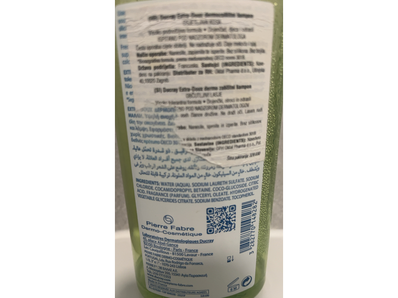 Ducray Extra-Gentle Dermo-Protective Shampoo, 400 mL