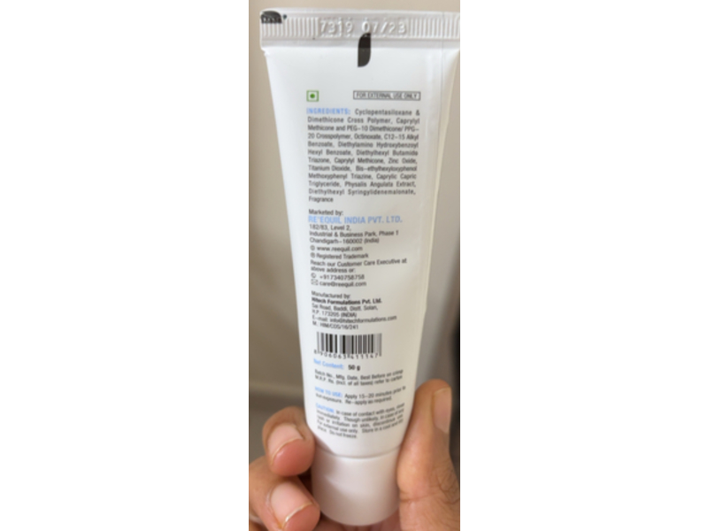 Re'equil Ultra Matte Dry Touch Sunscreen Gel, SPF 50, 1.76 oz/50 g