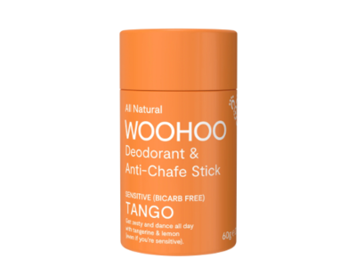 Woohoo All Natural Deodorant & Anti-Chafe Stick, Tango, 2.12 oz/60 g