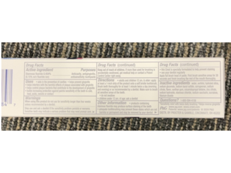 Crest Pro Health Sensitive & Gum All Day Protection Toothpaste, 4.8 fl oz/136 g