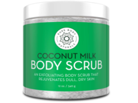 Pure Body Naturals Exfoliating Body Scrub, Coconut Milk, 12 oz/340 mL - thumbnail 1